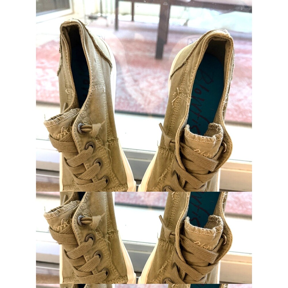 Blowfish Malibu sage green Low Top Lace-Up Sneakers with Blue Sole, size 8.5 - Picture 10 of 11